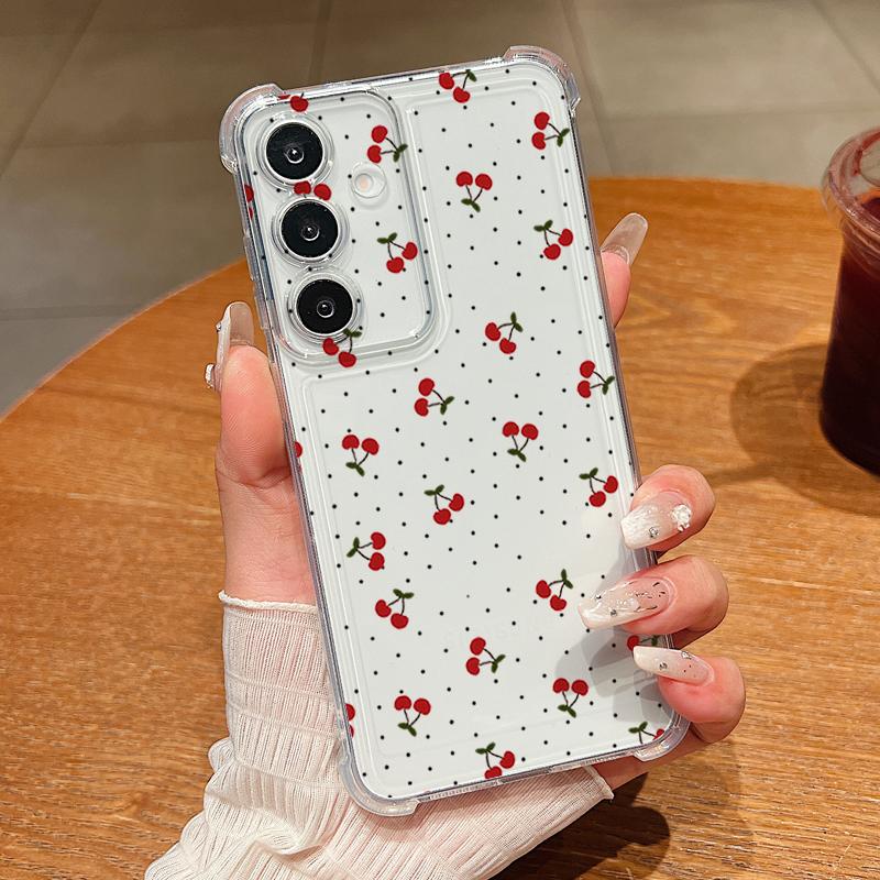 

Little Cherry Pattern Phone Case For Samsung Galaxy A57 A37 A17 A56 A16 A55 A36 A26 A15 A35 A54 A53 Clear Shockproof Soft Cover Galaxy A57