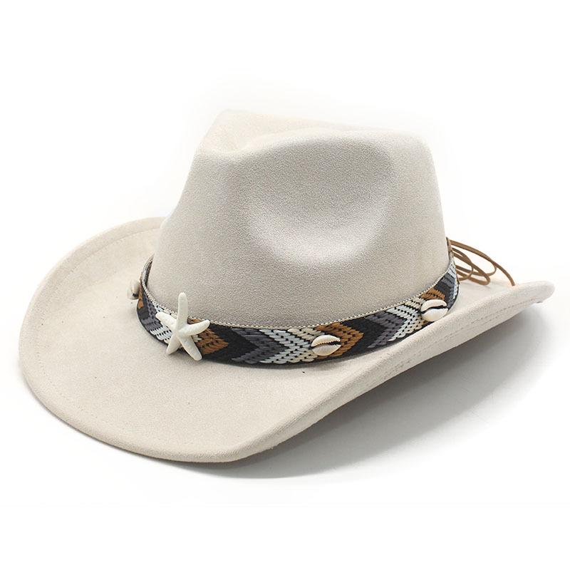 New Beach Resort Suede Top Hat Men's and Women's Couple Hat Western Cowboy Top Hat Jazz Hat for Performance