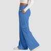 Women's Casual Loose Tight Waist Pocket Drawstring Work Clothes Wide-leg Pants Versatile