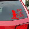 16x12cm BABY AAN BOORD Snowboard Waterdichte Auto Styling Raamsticker Decal