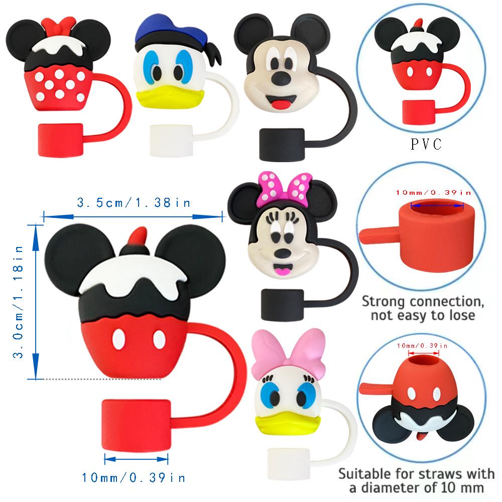Mickey & Minnie 10mm Reusable Straw Cap Dust Plug