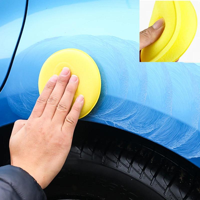10PCS Car Wax Sponge Round High Density Foam Applicator Pads Detailing Cleaning Tool for Auto Polish Waxing