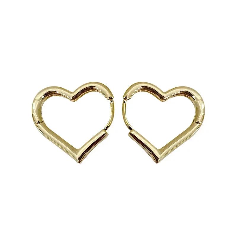 Korea Trendy Classic Silver Hollow Out Heart Hoop Earrings for Women Cute Sweet Drop Dangle Earrings Jewelry Gift