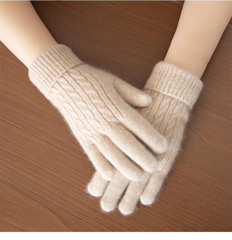 100% Pure Cashmere Extended Length Knit Gloves - Autumn/Winter Cycling Cold Protection