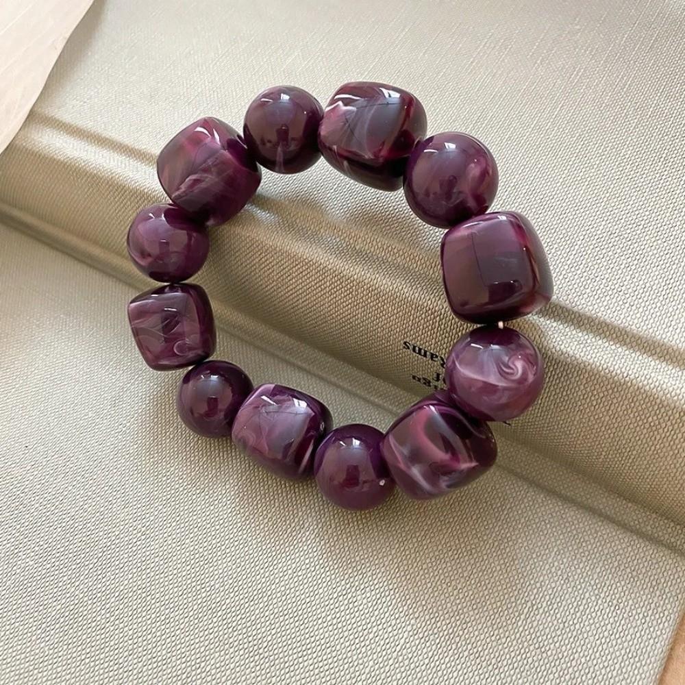 Acrylic Geometric Bracelet Irregular Women Wristband Simple Beaded Bracelet  Hand Accessories