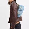 COACH Ashton 25 gold hardware crinkled leather crossbody shoulder bag medium women's blue
