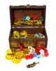 Pirate Treasure Chest Set with Lock MK-3, 50 Sparkling Gold Coins & 30 Gems, KOZIMA Original Package