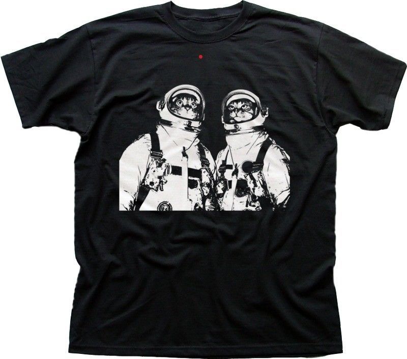 Cats in Space nasa black printed t-shirt FN9405 S разноцветный