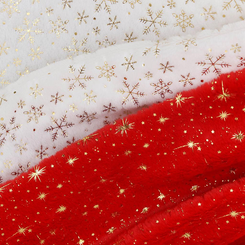 150x200cm/50x50cm PV Velvet Gilded Snowflake Velvet Fabric For Christmas Decoration Women's Hoodie Handmade DIY Sewing Cloth