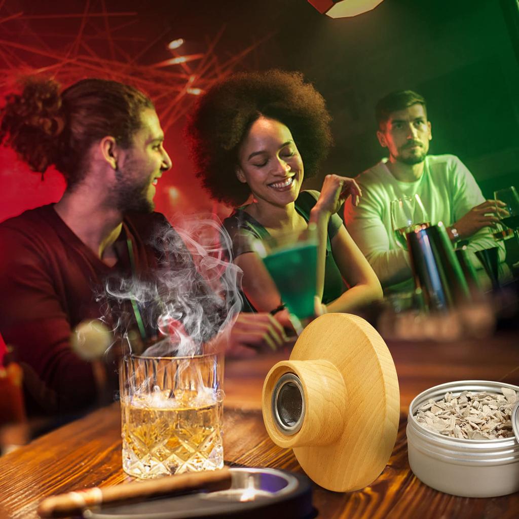 Cocktail Whiskey Smoker Kit Old Fashioned Drink Smoker Infuser with  Ice Ball Mold Gift for Drink Lover Men Dad Husband Friend