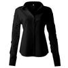 Women's Solid Color Lace Long Sleeve Splicing Casual Button Down Shirt Blouse