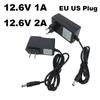 AC DC 12.6V 1A 2A charger 12 V Volt Power wall Adapter 5.5*2.5MM 12.6 V 2 A For 18650 lithium battery Pack EU US UK AU Plug W28