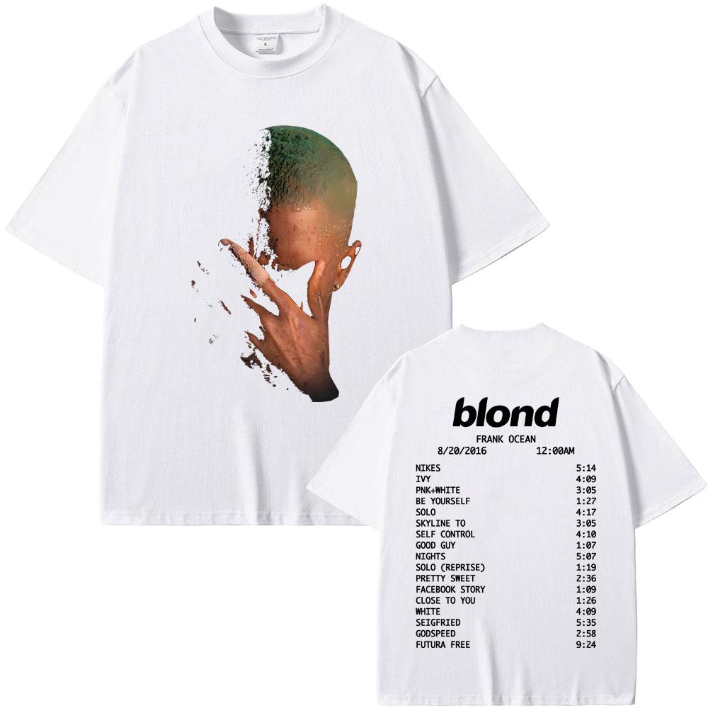 Rapper Frank Fashion Vintage Graphic T-shirts Men Women Ocean Hip Hop Trend T Shirts Blond Oversized T-shirt Man Cotton Tshirt
