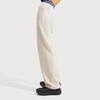 Li Ning Fitness Series Casual Simple Solid Color Ice Silk Quick Dry Cool Straight Leg Knitted Sports Pants Women bottoms Swan-White AKLV730-5