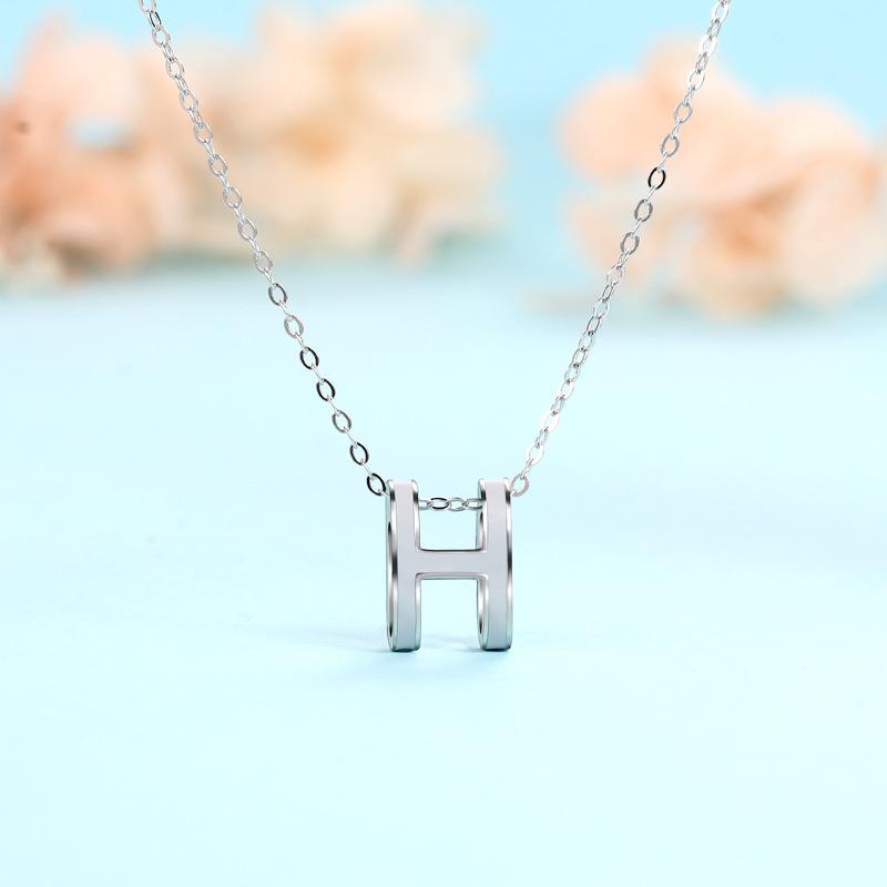 

H буква ожерелье мода ниша дизайн смысл ювелирные изделия цепочка на шею свитер цепочка