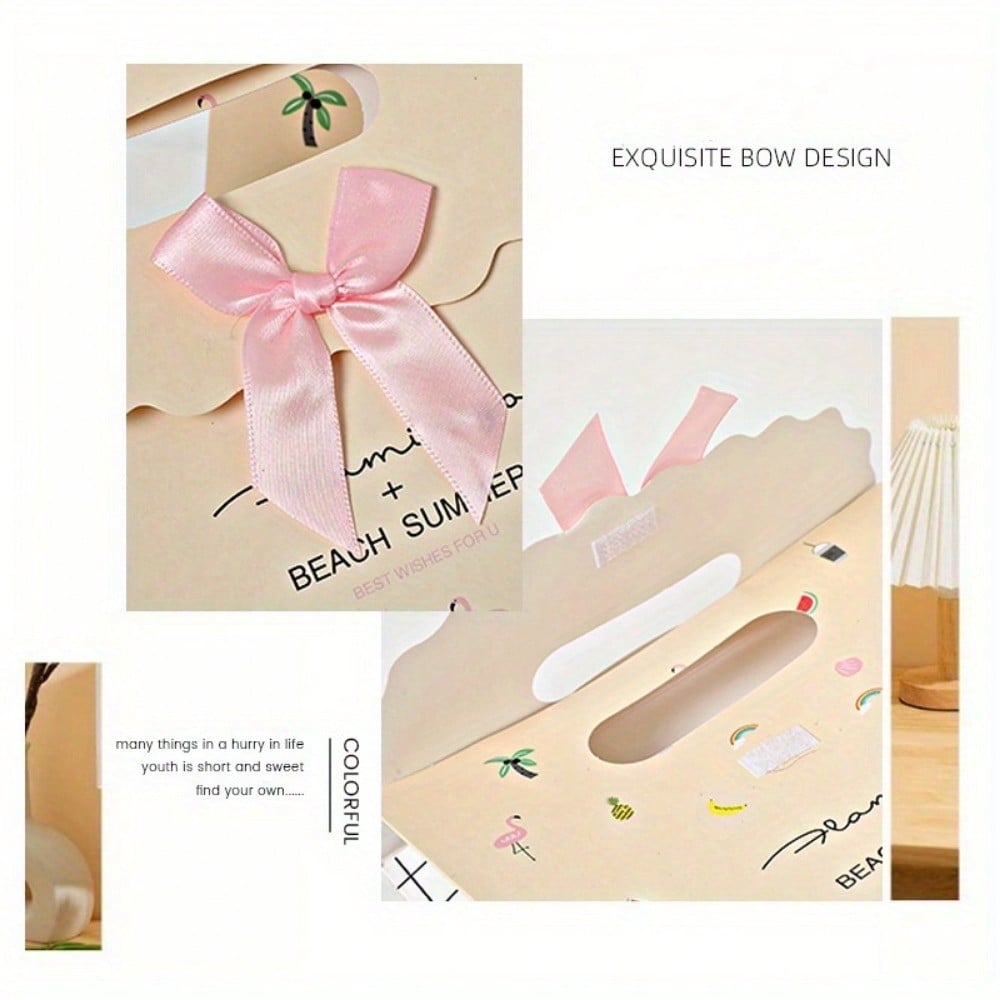 10 Pcs Gift Paper Handbag Small Bag Flip, Small Packaging Exquisite Gift Bag, Three Sizes Available