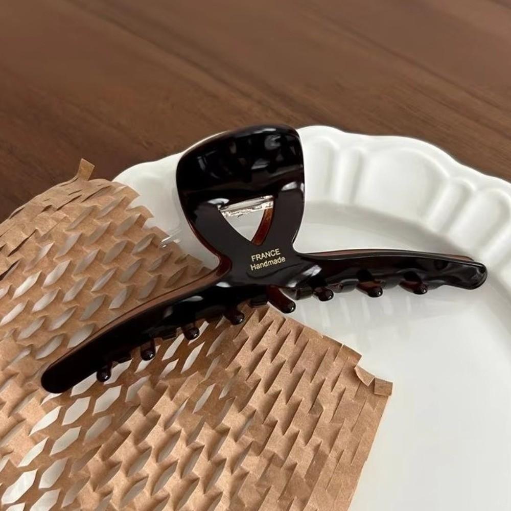 Elegant Acetic Acid Hair Claws Vintage Crab Hairpins Temperament Acetate Large Shark Clip  Women