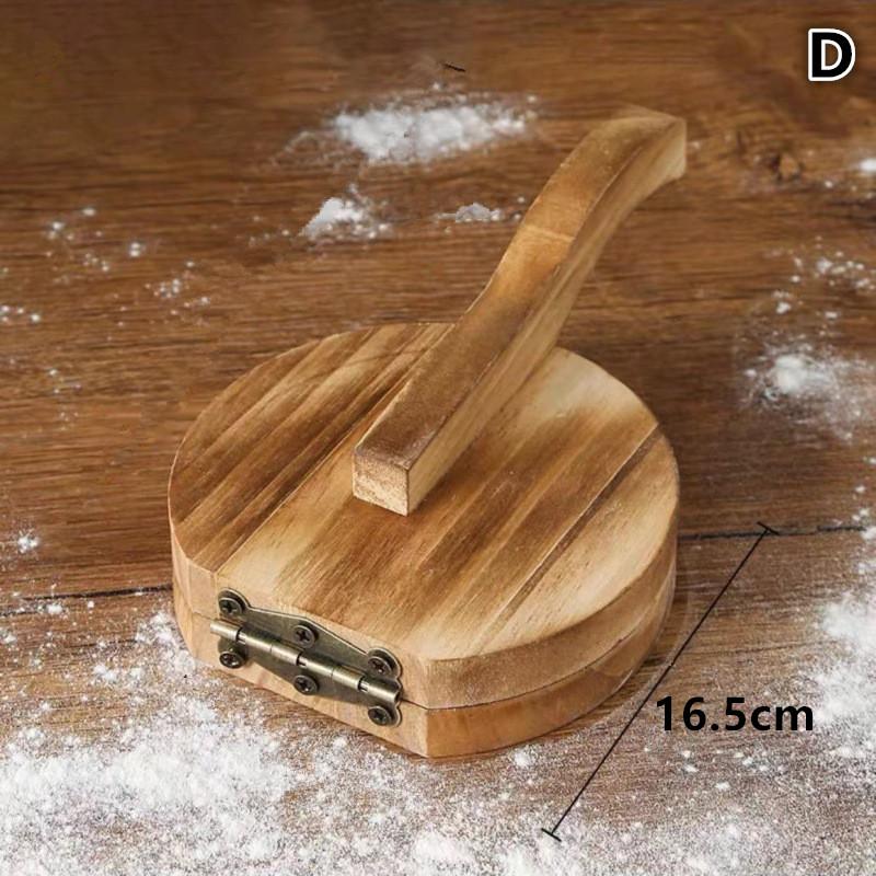 Manual Wooden Dumpling Skin Press,Round Dough Flattener Tool for Dumplings,Empanadas,Tortillas