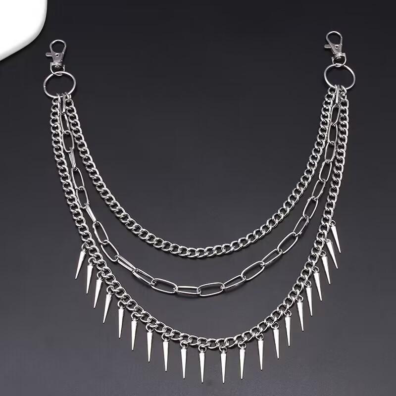 

Punk Multi-Layer Geometric Rivet Waist Chain - Versatile Hip Hop Streetwear Accessory