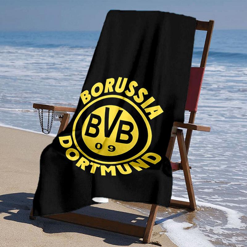 proof beach towel with Borussia Dortmund pattern - soft,absorbent,quick-drying,machine washable - perfect for swimming,camping,bathing