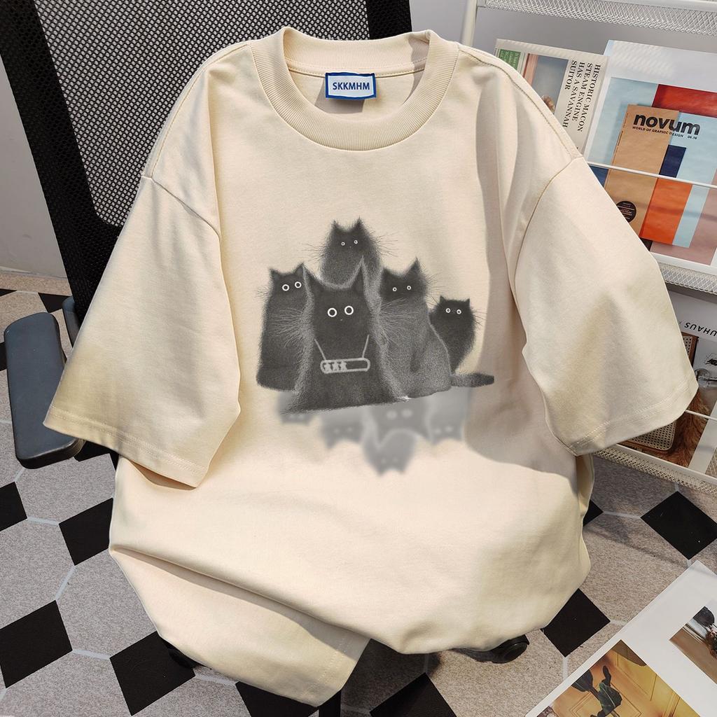 Printed Short-sleeved T-shirt Women Casual Versatile Cartoon Cute Top Style Slim Trendy