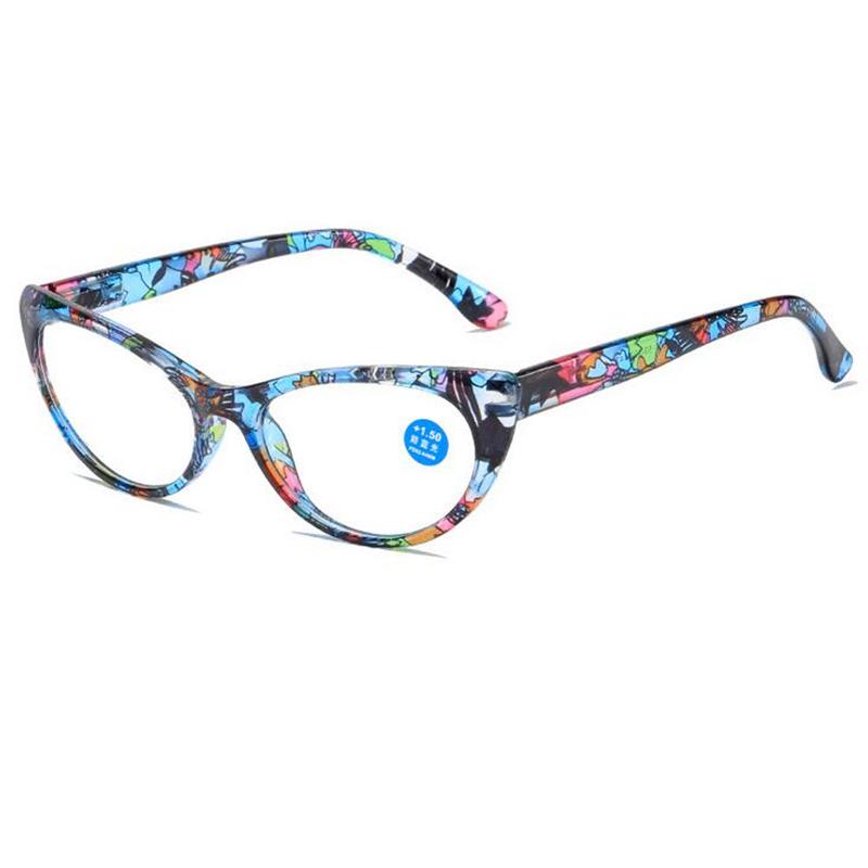 

Flower Frame Anti Blue Rays Cat Eye Presbyopic Eyeglasses For Ladies PC Hyperopia Spectacles Prescription +1 . 0 +1 . 5 +2 . 0 To +4 . 0 2.5
