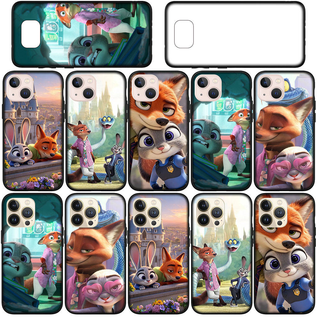 For Motorola Moto Edge 70 60 50 G54 G86 Samsung Galaxy S25 iPhone 17 16 15 Redmi Note 14 Pro Max Phone Case Cartoon Nick Zootopias Garys Judy 2 Cover