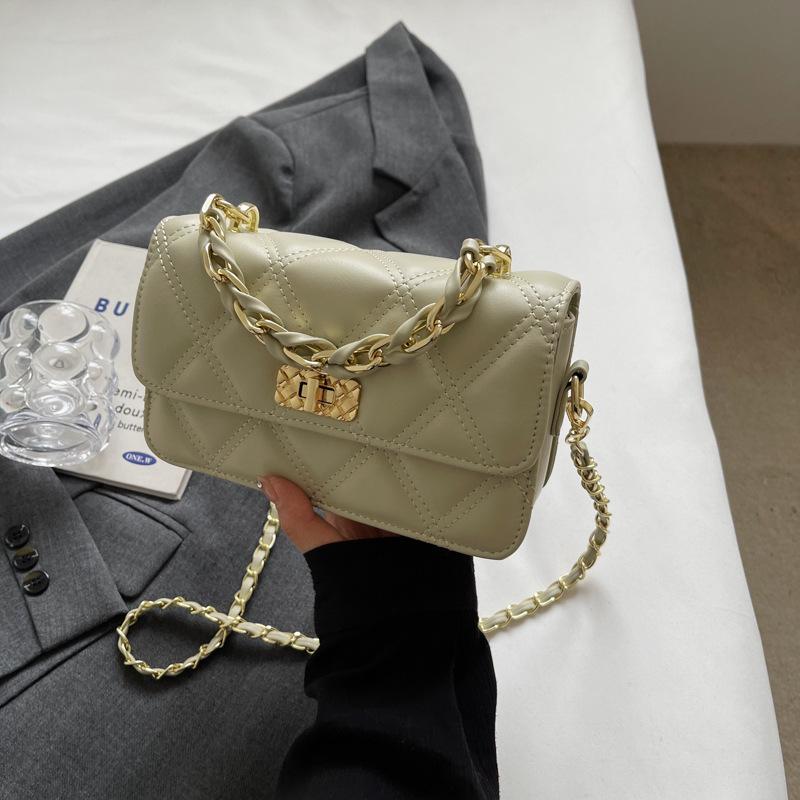 This Year's Popular Diamond Chain Small Bag Women's 2025 Summer New Trendy Versatile Messenger Bag High-end Small Square Bag