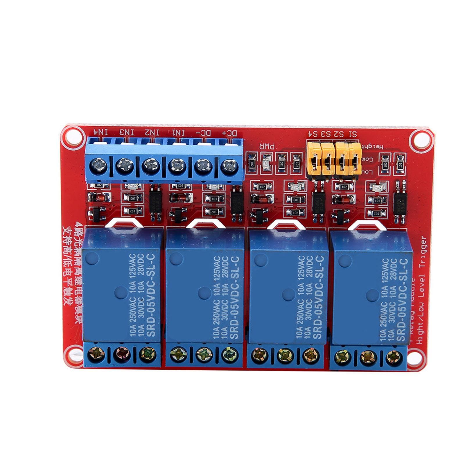 

4 Channel Optocoupler Relay Module Board High & Low Trigger Relay Module 5V/12V/24V 5V