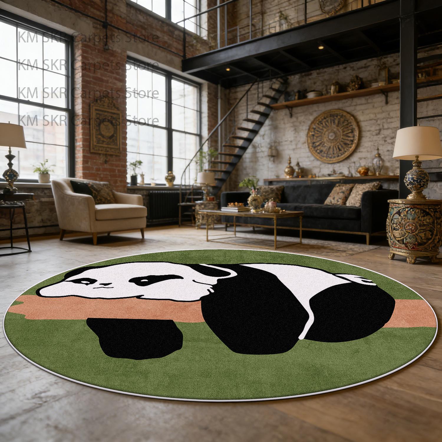 

Modern Cartoon Animal Pattern Living Room Carpet Decoration Children s Bedroom Non-slip Washable Floor Mat Cute Soft Study Rug 60x60cm (Diameter)