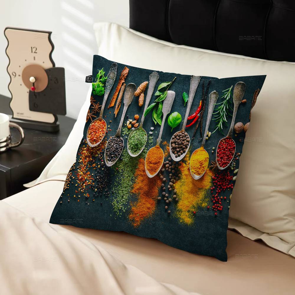 Grains Spices Peppers Cushion Cover Polyester Sofa Cushions Decorative Throw Pillows Home Decoration Pillowcover