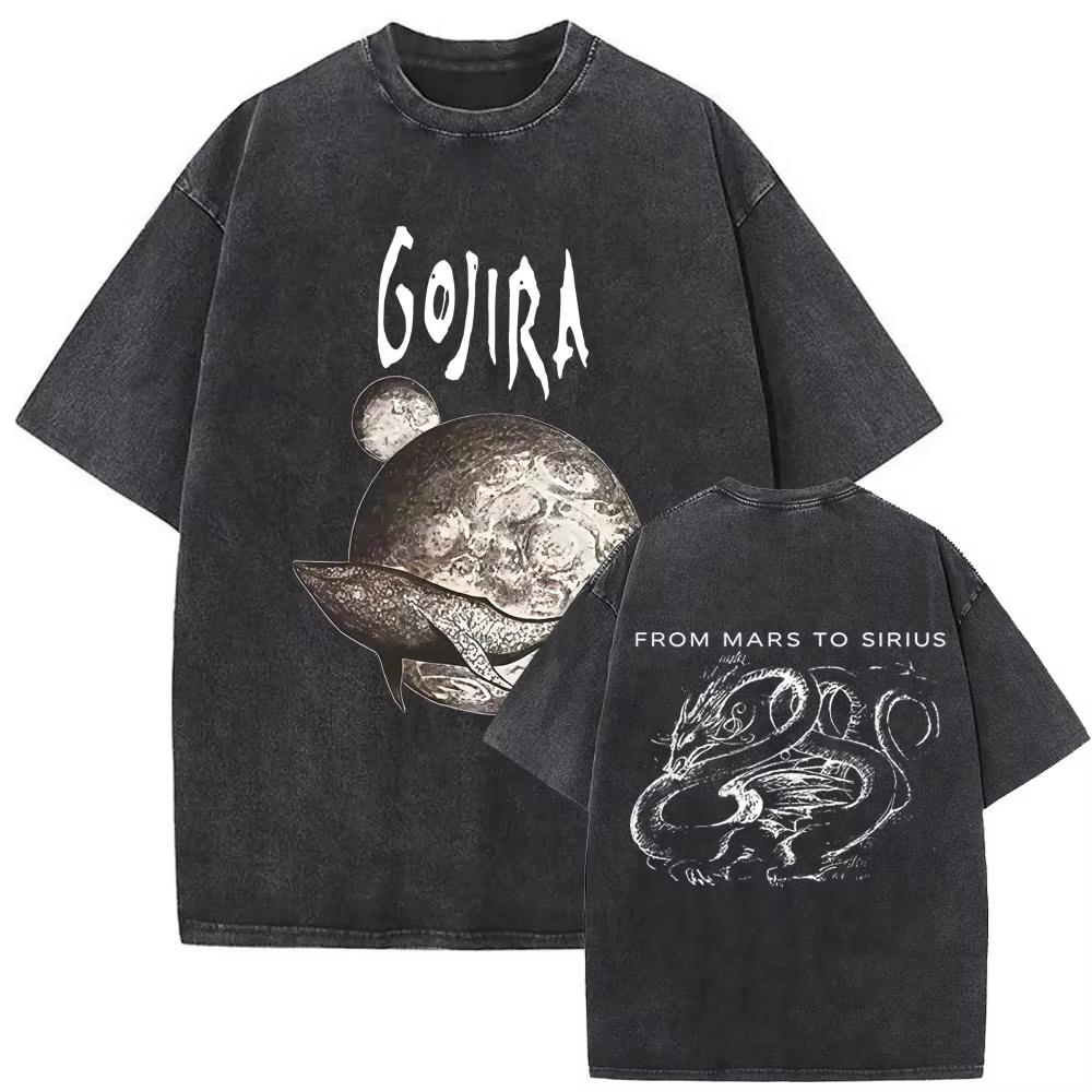 Prané Vintage Kovové Rocková Kapela Gojira Tričko Z Marsu Na Sirius Trička Pánské Dámské Gotické Punkové Oversized Trička Streetwear