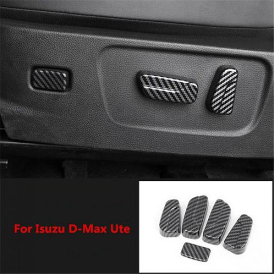 Carbon Fiber Car Seat Button Switch Cover Trim For Isuzu D-Max Dmax 2021 2022