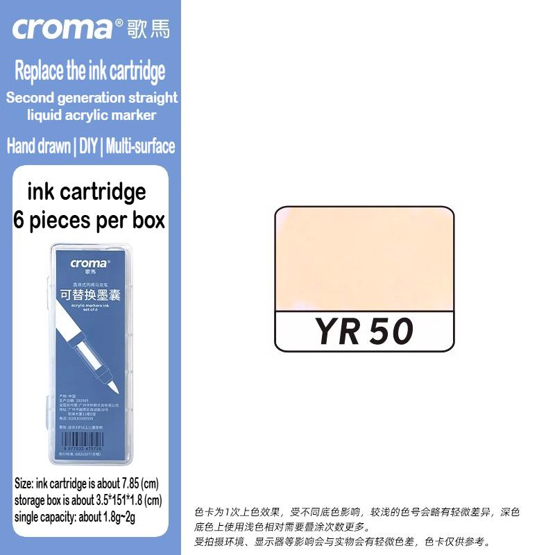 Croma 160/24 Color Replaceable Ink Refill Liquid Soft Tip Acrylic Marker Non Toxic Waterproof School Office Supplies Stationery