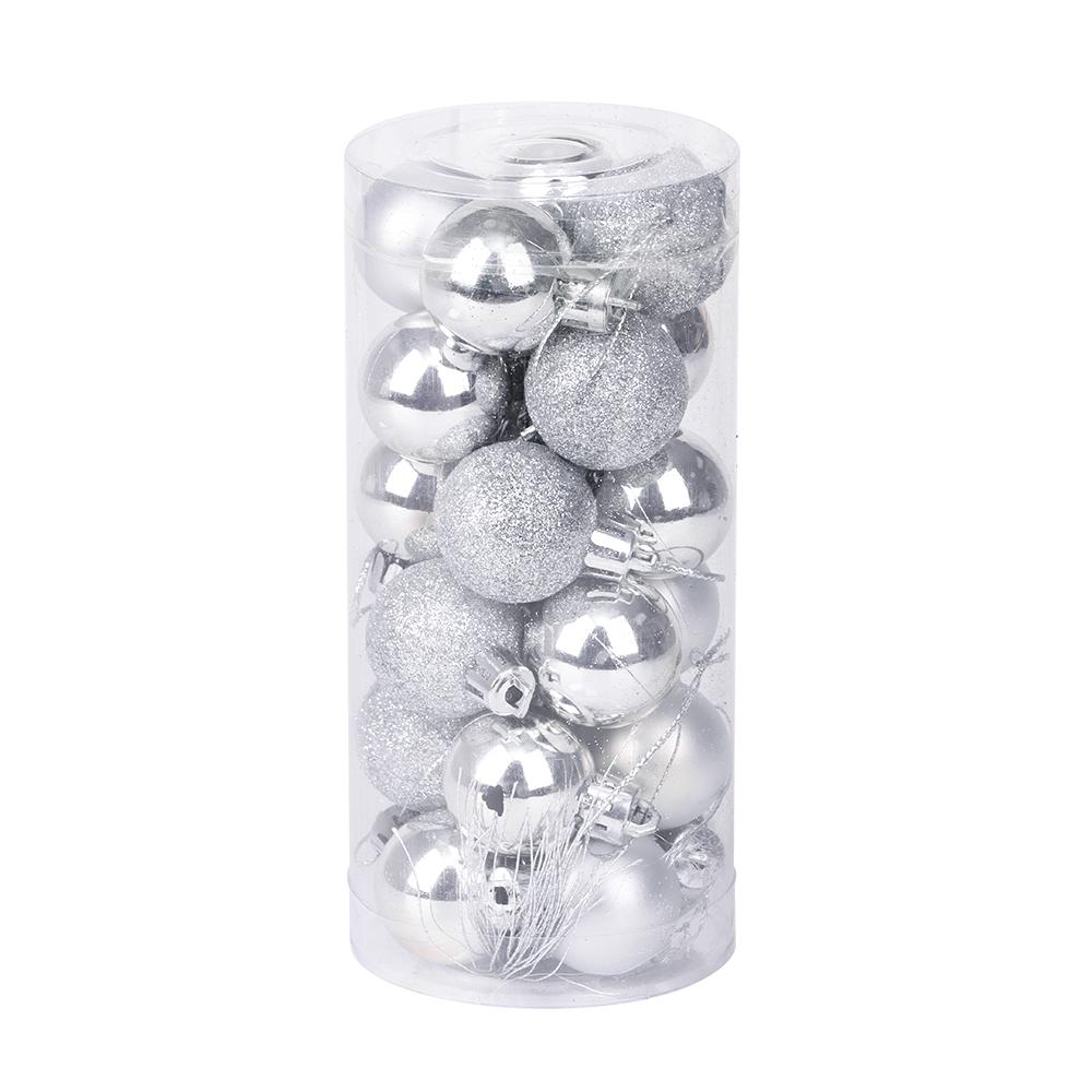 24pcs 3cm Party Supplies Crafts Home Decor Ball Bauble Christmas Tree Decoration Drop Pendant Xmas Hanging