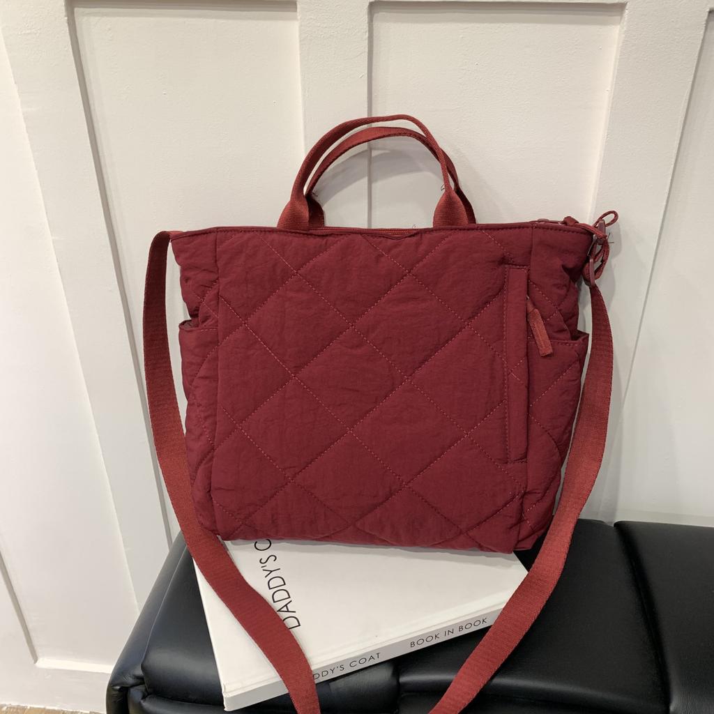 Spring and summer new casual fashion tote bag soft bag Japanese large capacity lightweight shoulder messenger bag shopping bag