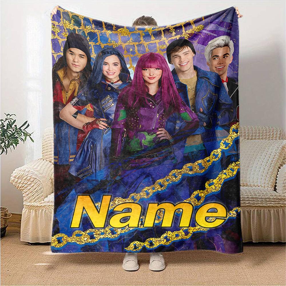 Customiz Name Personality Descendants The Rise of Red Blanket Soft &Warm Sofa Office Bed Travel Lunch Break Blanket, Gift Suitable All Seasons