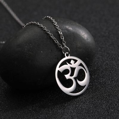 Mediation Celestial Buddha Heptagram Sanskrit Symbol Yoga Medallion Aum Om Ohm Necklace Pendant  Gold Chain Design for Men