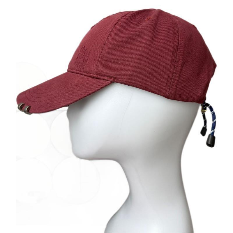 Double ring tether baseball cap women's soft top fashion personality temperament peaked cap showing face small trend niche hat