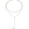 Charm Trendy Double-deck Imitation Pearl Beaded Long Pendant Necklaces for Women Temperament Summer Beach Jewelry Accessories