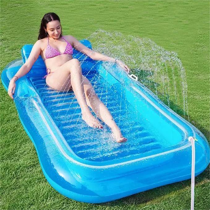 Sprinkler Pad: Verdickte PVC-Delfin- und Buchstaben-Design-Kinder-Außen-Wasserspielmatte, Haustierfreundlich