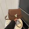 Street Style Small Square Pu Shoulder Bag With Lock Closure For Daily Casual Use