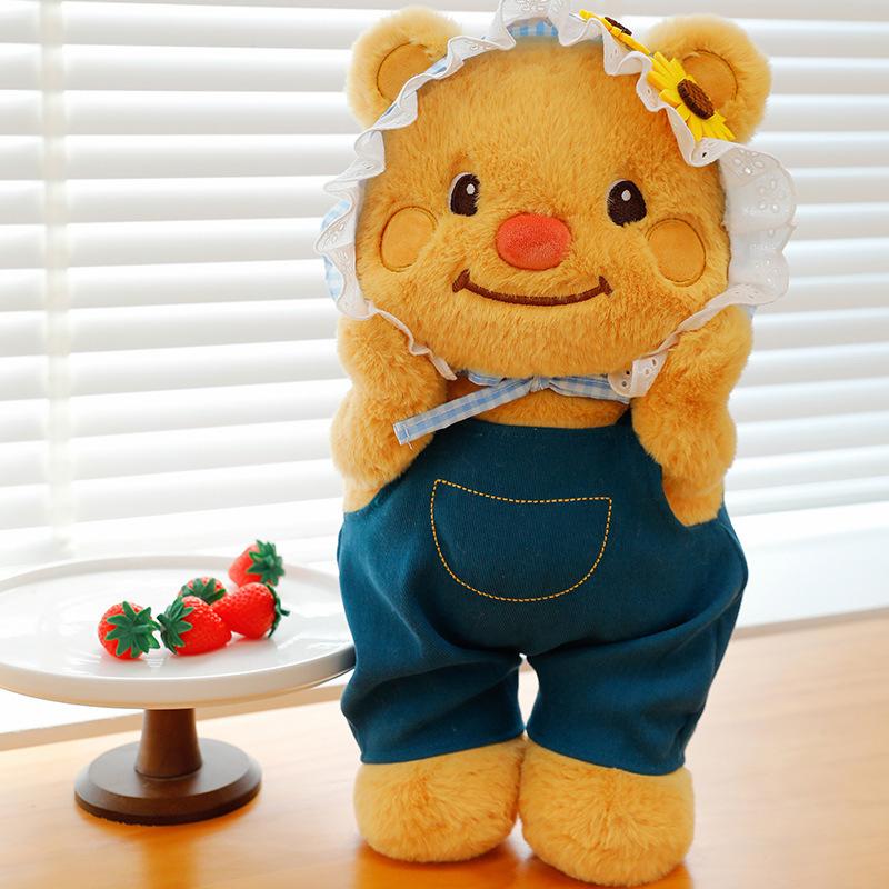 

Bear Cowboy Butter Plush Doll Cartoon Animal Toys Accompany Sleeping Pillow 35cm/13.78in