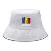Bucket Hat With Romania Flag Print , Patriotic Men's Hat Simple Lightweight Reversible Beach Hat