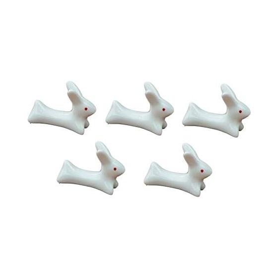 Tableware East Chopstick Rest, Cute Rabbit Ceramic Chopstick Rest, 5-Piece Set