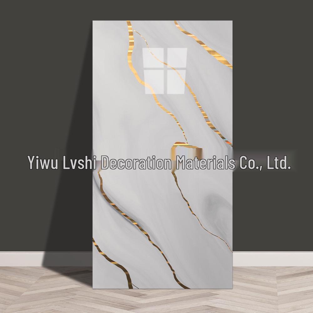 Waterproof Marble Imitation Tile Wall Sticker for Kitchen Renovation - Oil & Moisture Resistant, Self-Adhesive Decor.