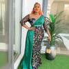 Plus Size Women's New Patchwork Color Contrast High Waist Sequin Dress
