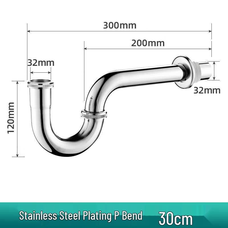 Songge 304 Stainless Steel Basin P-Trap Wall Drain