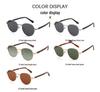 Retro Hong Kong Style Polarized Metal Sunglasses - Versatile High-End Streetwear