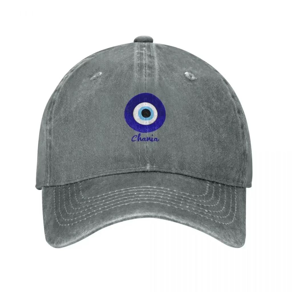 CHANIA - GREECE, EVIL EYE, Mati blue white. Baseball Cap derby hat golf hat genuine Hat Baseball Cap For Women Men's